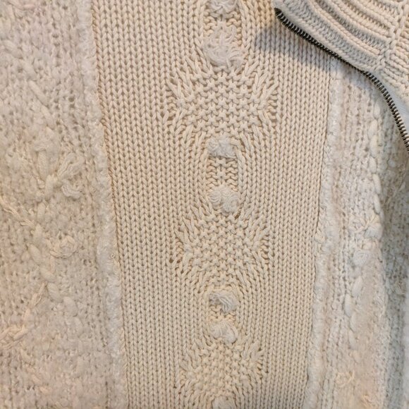 Anthropologie Sleeping On Snow Northbound Ivory Zip Up Cardigan - Picture 14 of 16